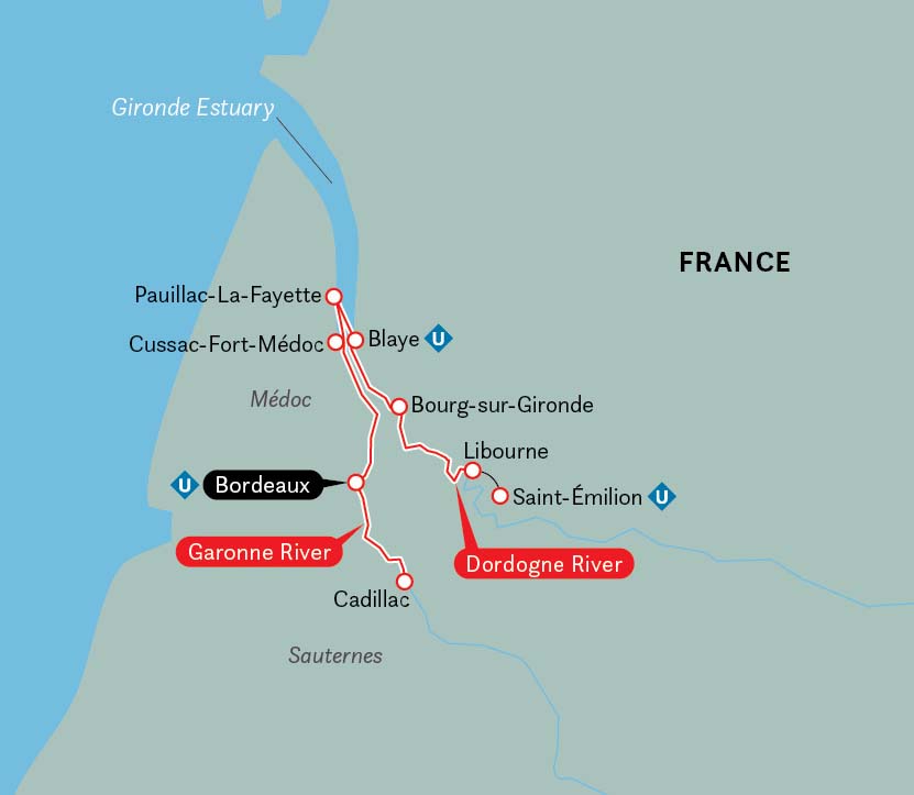 Brilliant Bordeaux map